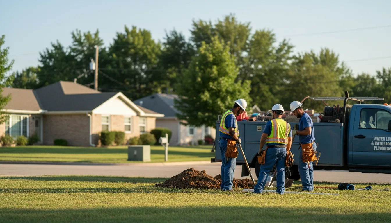 Residential water line and bathroom plumbing service in Cleveland, OK